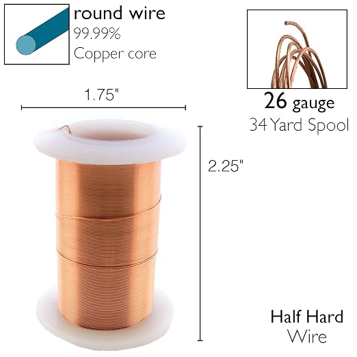 The Beadsmith Wire Elements 26-Gauge Lacquered Tarnish-Resistant Copper Wire - Image 4