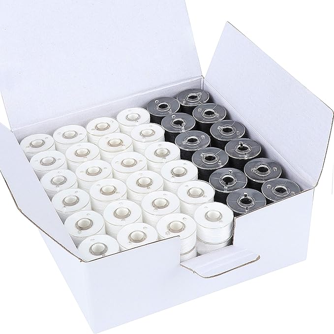 New brothread 144pcs 60S/2 Prewound Bobbin Thread Plastic Size A SA156 by Newbrothread