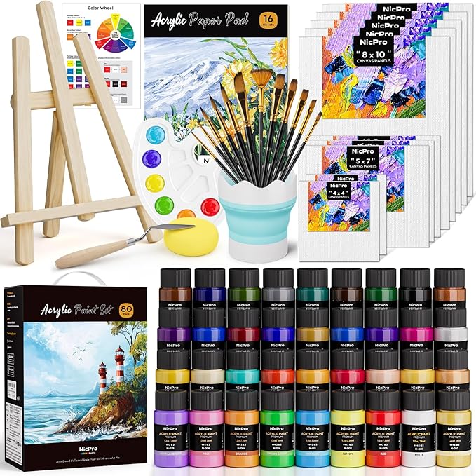 Nicpro Acrylic Paint Canvas Set by Nicpro