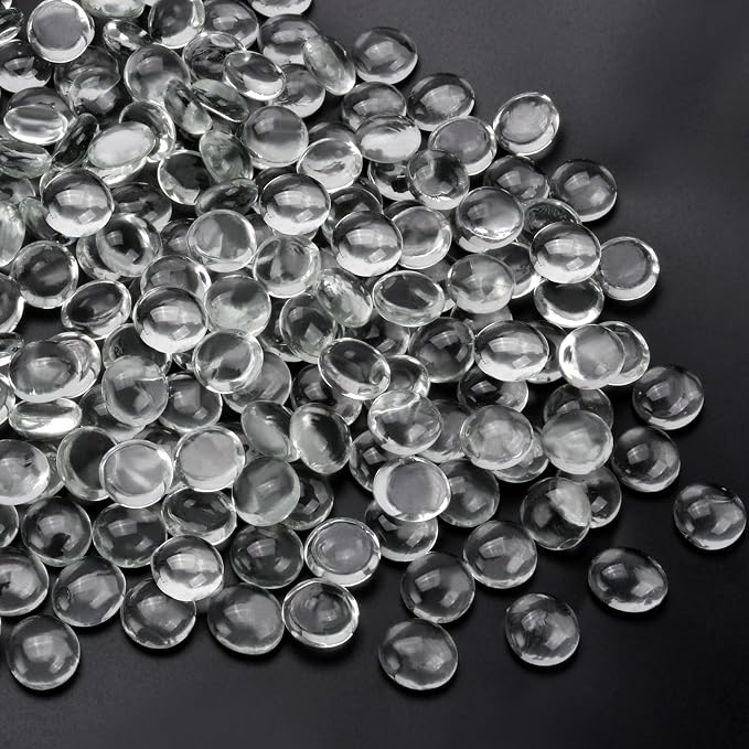 2LB Clear Flat Glass Marbles for Vases, Gemstone Beads Vase Filler Decorative - Image 7
