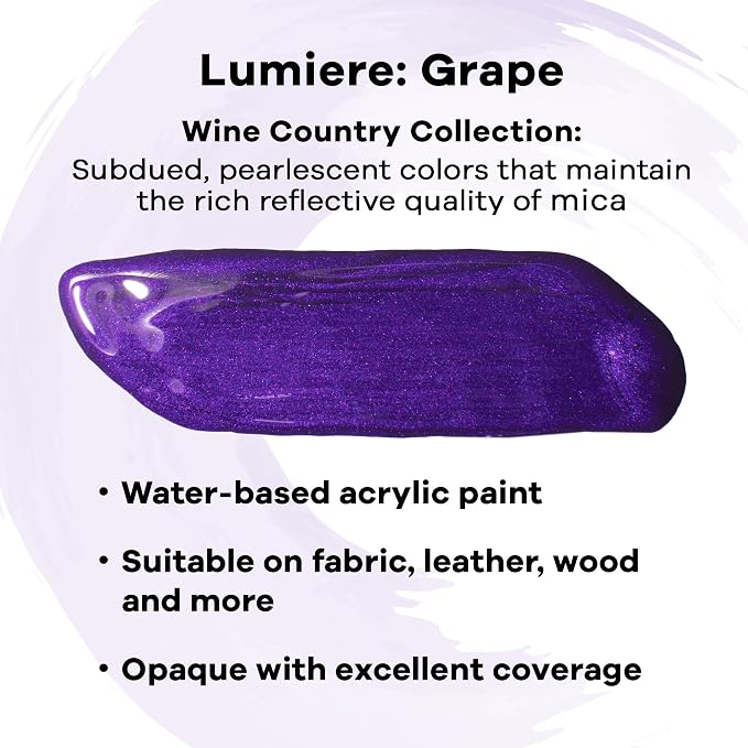 Jacquard Lumiere 8oz Fabric Paint Grape - Image 2