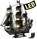 3D Puzzle for Adults Moveable LED Pirate Ship by CubicFun