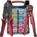 Kuject Crimping Tool Kit, 340 PCS Heat Shrink Wire Connectors(AWG22–10), 3-in-1 Adjustable Wire Stripper and Wire Crimper Kit for Automotive, Marine, and Electrical Repairs
