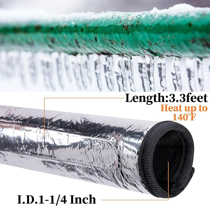 codree 2 Pcs Water Pipe Heat Blanket - 38.5" x 6" Water Pipe Heat Tape - Aluminum Foil Freeze Protection Heating Cable for Metal & Plastic Pipes, 110V, Max Temp 60˚