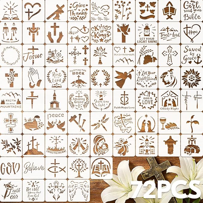 72 Pcs Christian Cross Stencils by atydkug