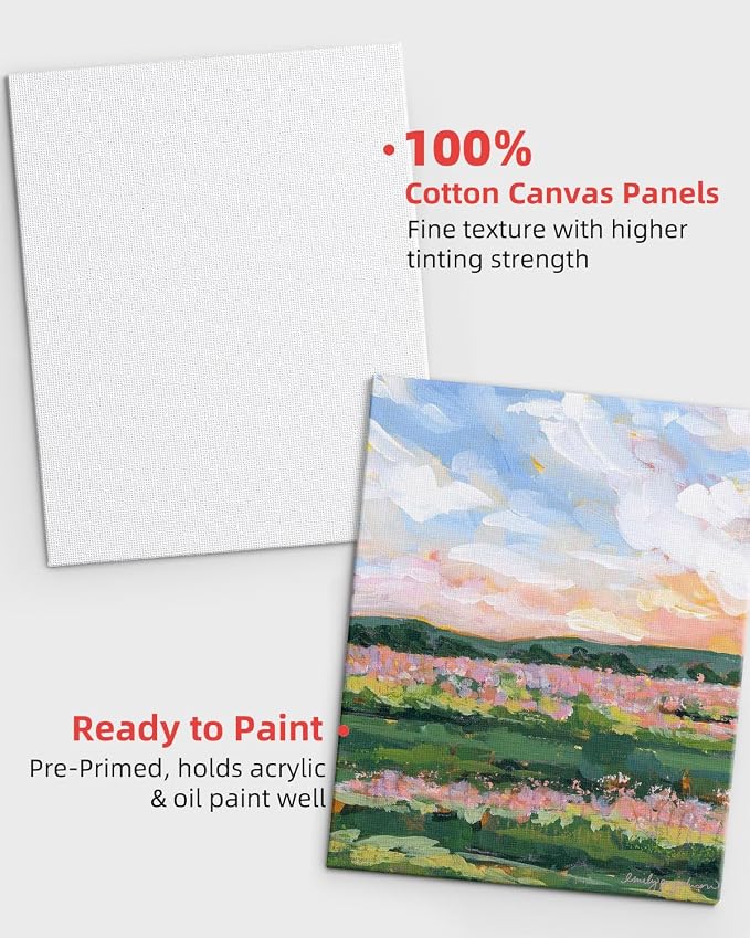 Simetufy 5x7 Inch 96 Pack Small Painting Canvas Boards Mini Blank Canvas Panels - Image 3