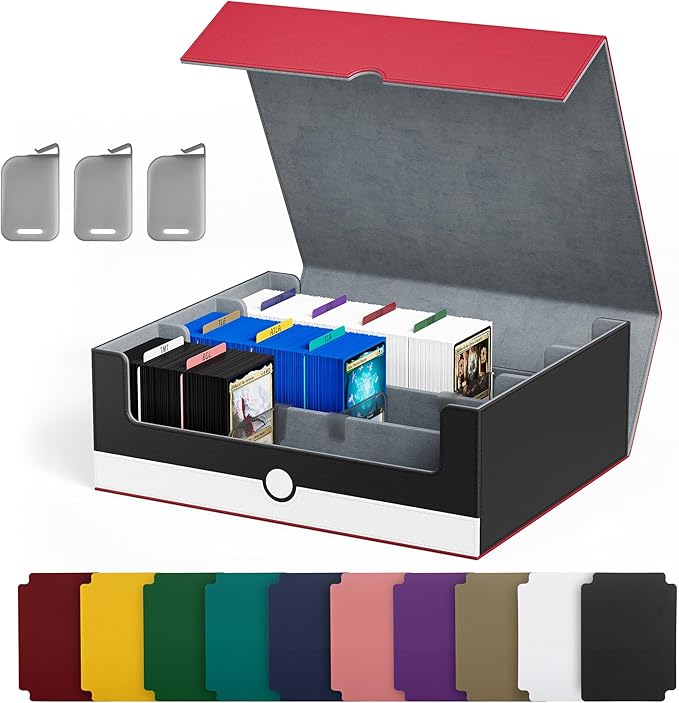 UAONO Card Storage Box for Trading Cards, 1800+ PU Leather Commander Card Deck by UAONO