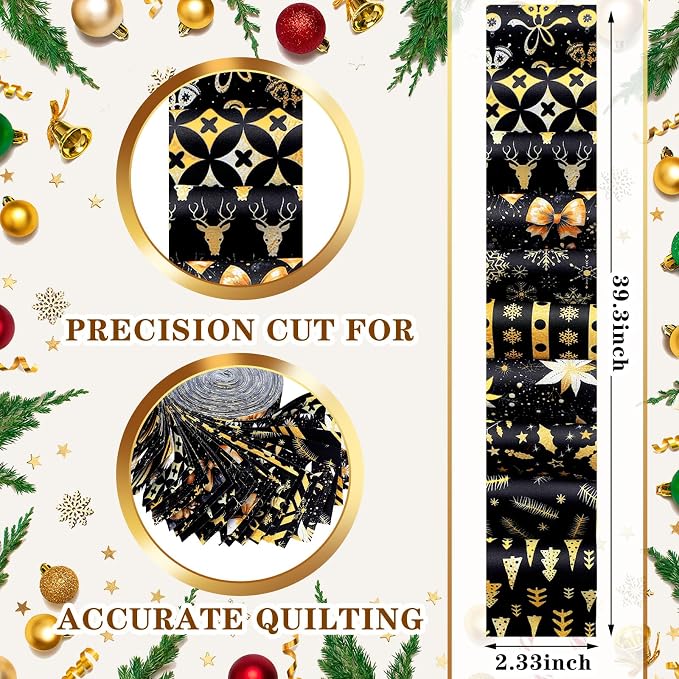 Hosuly 40 Pcs Black Gold Christmas Jelly Fabric - Image 2