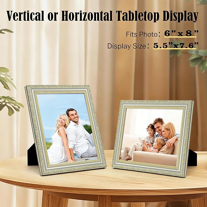 6×8 Picture Frame Gold - Image 2