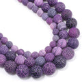 60pcs Natural Matte Purple Oxidized Gemstone Beads，6mm Frosted Round Loose by Yochus