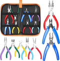 Jewelry Pliers Set - 9 Pcs, Long Nose, Round Nose, Diagonal Wire Cutter, End Cutting, Bail Making, Bead Crimping, Split Ring Plier