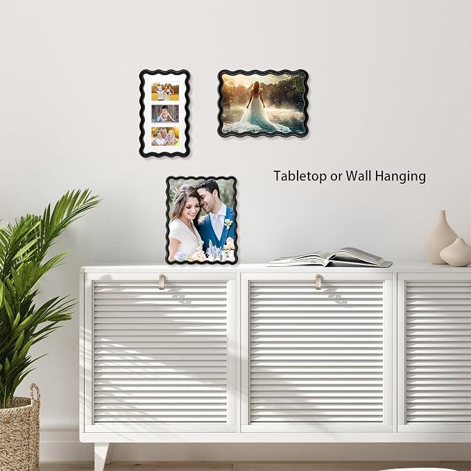 4x6'' Black Heavy Duty Photo Frame, Unique Wave Design High-End Zinc Alloy - Image 5