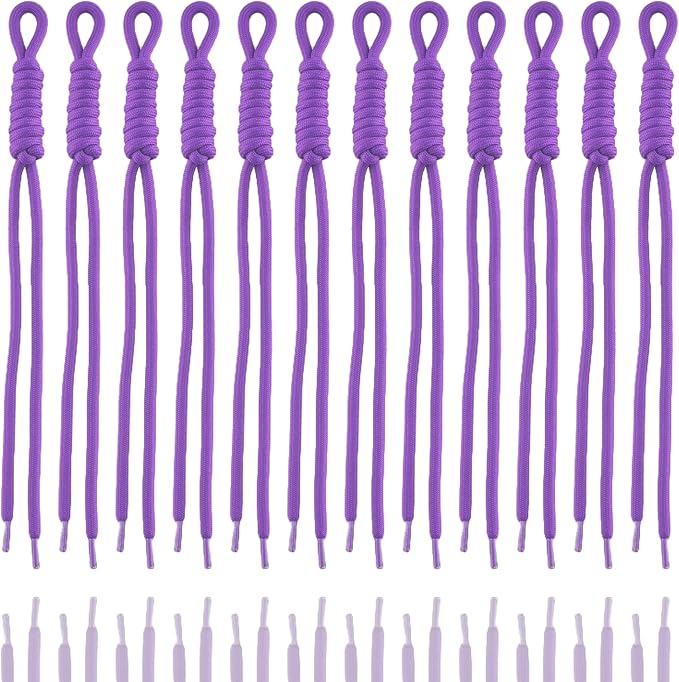 KJML DIY Paracord Keychain 12pcs Paracord Rope Keychain Braided Cord Rope Bag by KJMLDIY