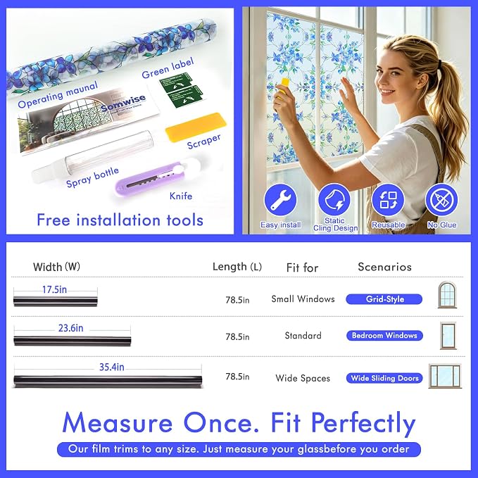SOMWISE Frosted Glass Window Privacy Film - Image 7