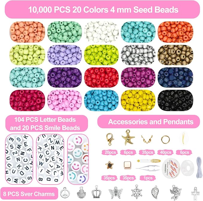 LZOUOWO 16300 4mm Glass Seed Beads - Image 2