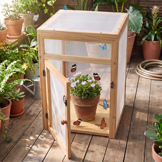 Bucherry Wooden Butterfly Habitat Cage Kit Monarch Caterpillar Enclosure - Image 4