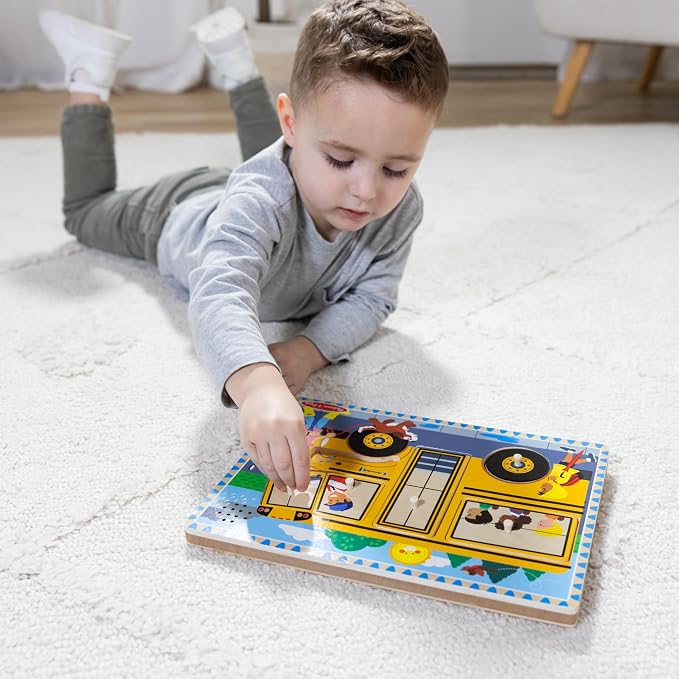 Melissa & Doug The Wheels on The Bus Song Puzzle – 8-Piece Wooden Peg Puzzle - Image 3