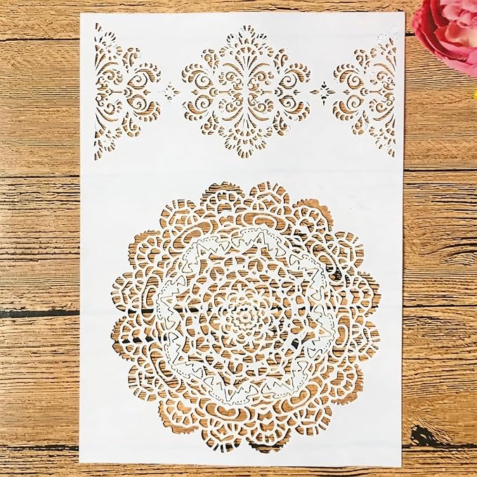 TIAMECH A4 Reusable Intricate Mandala Stencil by TIAMECH