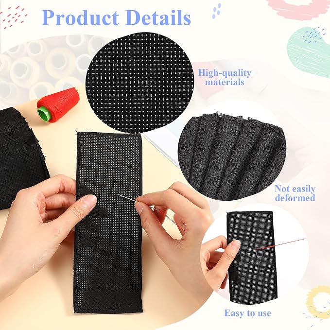 Flutesan 60 Pcs Blank Cross Stitch Bookmark Making Kit Include Cotton Blank - Image 3