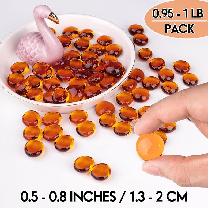 1LB Glass Marbles, Transparent and Smooth Flat Glass Beads - Image 3