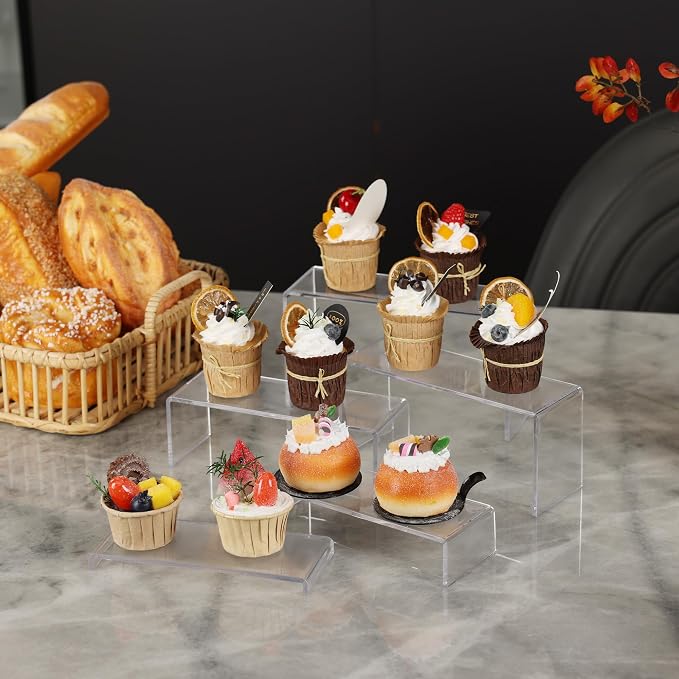 Goabroa 2 Sets 10 Pcs Clear Display Risers, Rectangular Risers Display Stands - Image 5