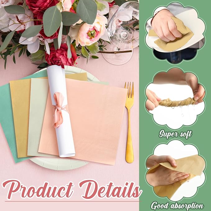 Zhehao 120 Pcs Disposable Paper Plates and Napkins Bulk Birthday Party - Image 6