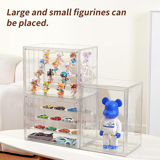 3 Pack Display Case for Collectibles 4 Layer Updated Adjustable Acrylic Display - Image 6