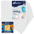 Artkey Canvas Boards for Painting 8x10 Inch 12 Pack, 10 oz Primed 100% Cotton by Artkey