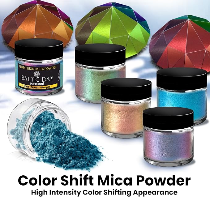 BALTIC DAY - Chameleon Mica Powder, 4 Jars of Color Shift Mica Powder Set - - Image 2
