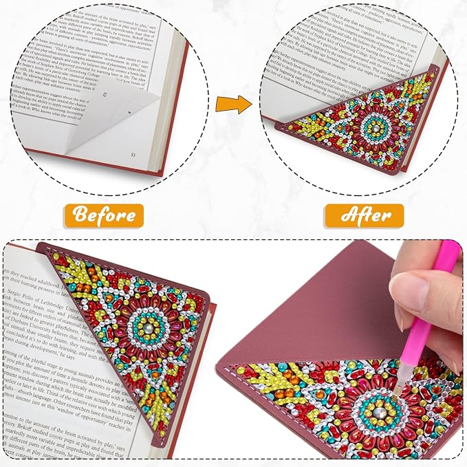 WIVICO 4 pcs Diamond Painting Bookmarks, DIY Diamond Art Kits - Image 4