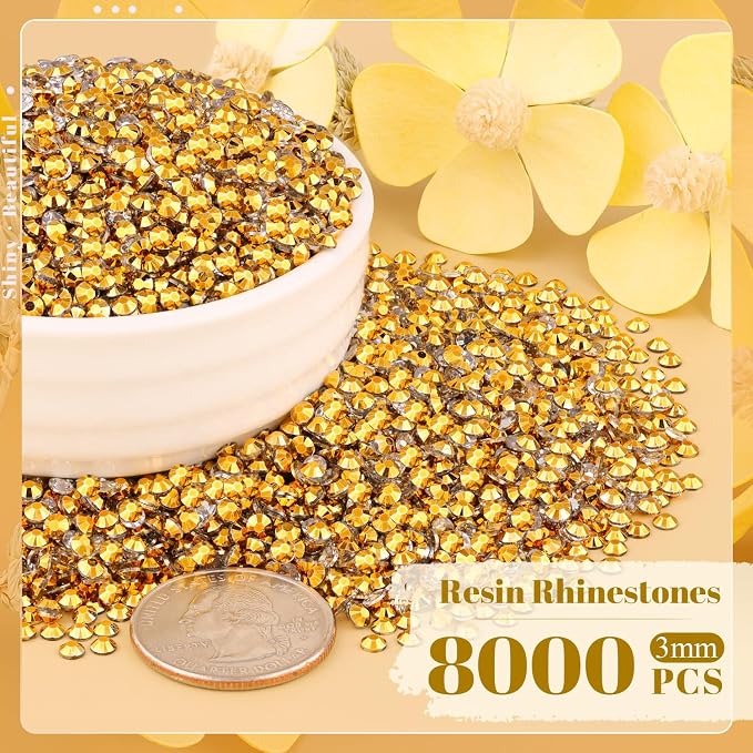 8000PCS 3mm Resin Rhinestones Bulk - Image 2