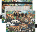 Custom Animals Pencil Pouch for 3 Ring Binder, 2 Pack Personalized Name by BOENLE-WELCOMEYOURCOMING