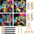 4 Pack Paint by Numbers Kit for Kids by Arttoplus