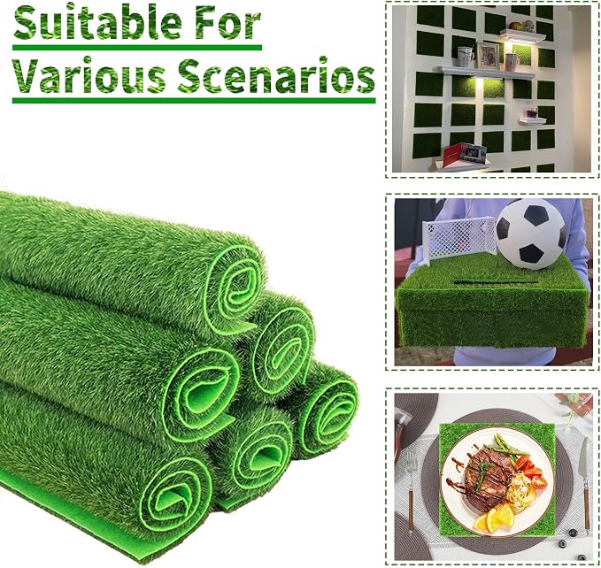 8 Pcs 6 X 6 Inch Fake Grass Decor - Image 6