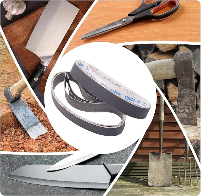18 Pack 1-1/8 x 21 Inch Sanding Belts, 3 Each of 120 240 400 600 800 1000 Grits Sander Belts for Makita Sander, 1-1/8-Inch x 21-Inch Abrasive Silicon Carbide Sander Belts