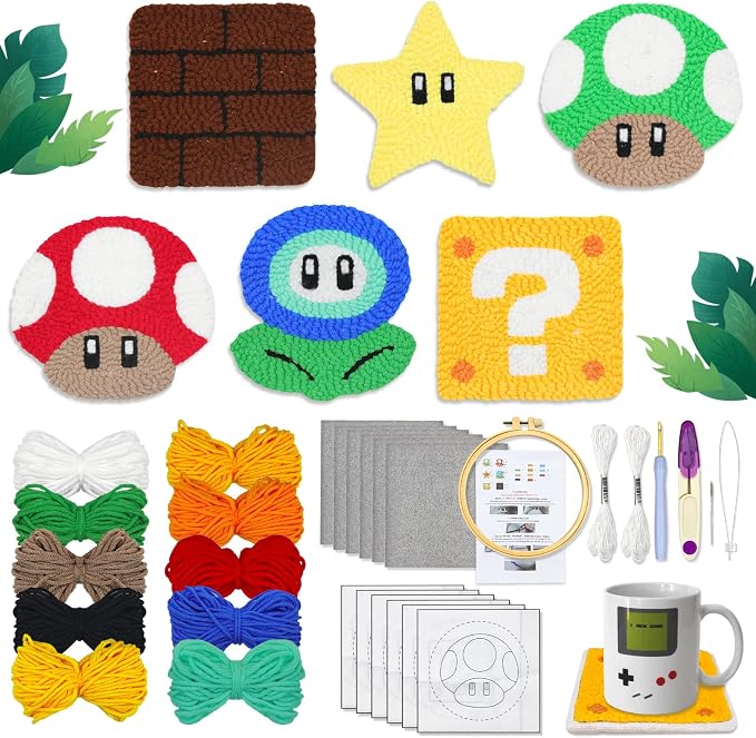 Groodo Punch Needle Coaster Kit, Kids & Adults Good Gift by Groodo