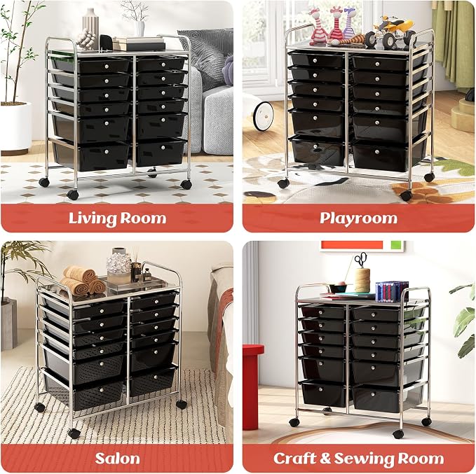 BECOMFORT 12-Drawer Rolling Cart - Image 8