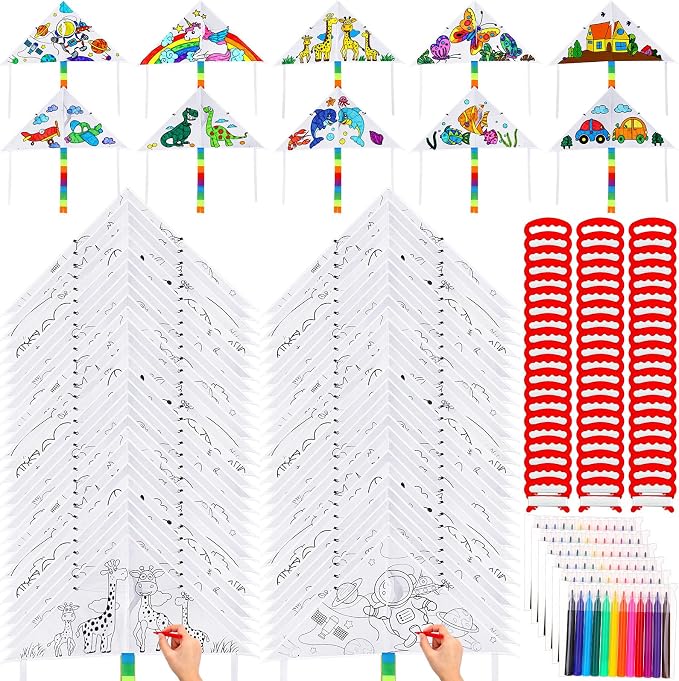 Libima 30 Pack Large Kites for Kids and Adults Bulk 39.4 Inch DIY Making Kit by Libima