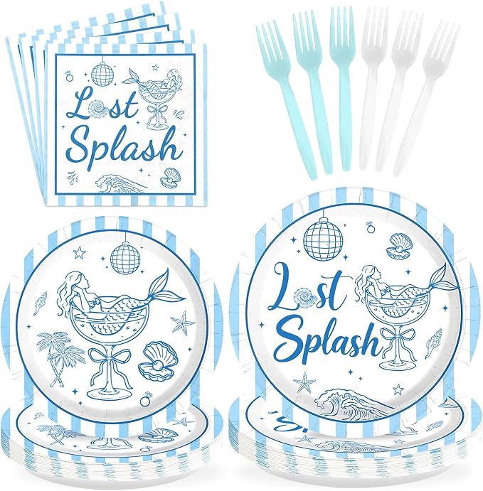 96Pcs Last Splash Bachelorette Party Decorations Beach Bachelorette Plates and by Greencian