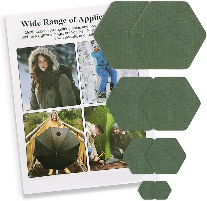 Down Jacket Repair Patches - Highly Effective Repair of Nylon Fabric, Waterproof Self-Adhesive Repair Patch for Down Jackets, Tents, Raincoats, Outdoor Equipment