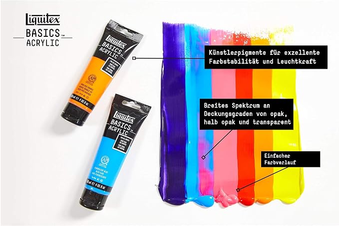 Liquitex BASICS Acrylic Paint, 118ml Tube, Rose Pink - Image 8