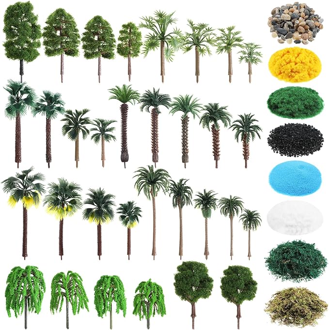 Thiccywoov 40 Pcs Diorama Supplies Kit Include 32 Rainforest Miniature Trees by Jgiusenfg