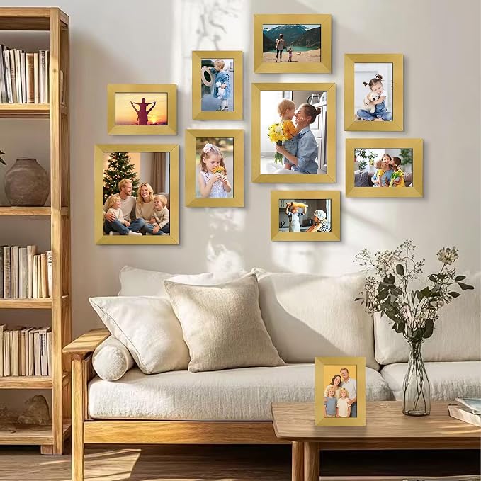 LUCKYLIFE Picture Frames Collage Wall Decor 10-Pack, Gallery Wall Frame Set - Image 3