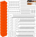 HORUSDY 309 PCS Pegboard Hooks Assortment Kit – 17 Types Heavy Duty Peg Board Hooks & Organizer Accessories – Fits 1/8 & 1/4 Inch Pegboard Durable Metal Wall Hooks for Garage Kitchen Workshop