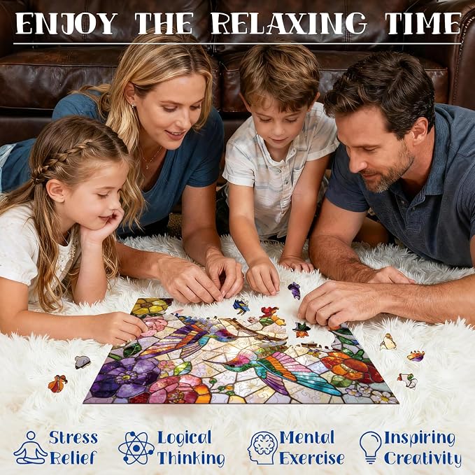 300pcs Wooden Puzzles for Adults Unique Animal Shaped Pieces | Colorful Funny - Image 4