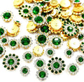 100 Pcs Sew on Rhinestones Gems Crystals Glass Metal Base Sewing Flower 8mm by UYTRDVG