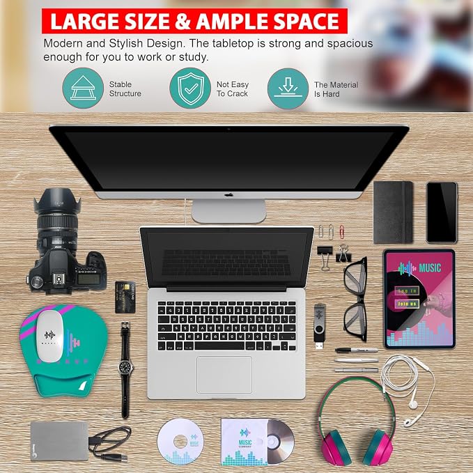PayLessHere | 55 Inch Computer Desk | Nature | Office Desk - Image 4