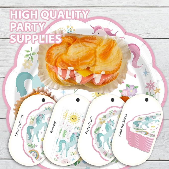 168 Pcs Magical Pastel Unicorn Decorations - Image 4