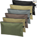 Tool Bag Zipper Pouch, Premium Tool Pouch, Utility Multipurpose Storage Organizer Tool Pouches with Carabiner Metal Zipper for Tools (6 Pack, Tan, Navy Green, Black, Light Brown, Grey, Mocha)