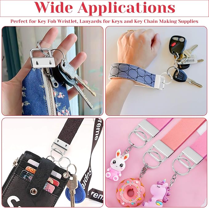 Key Fob Hardware Set, Shynek 50PCS Lanyard Key Fob Hardware 1 Inch - Image 2